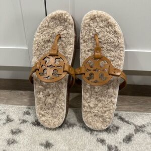 Tory Burch Shearling Miller Sandals